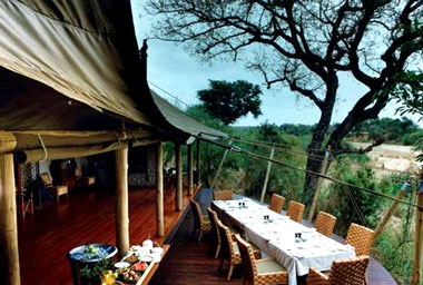 Main lodge deck Ngala Tented Camp Timbavati Game Reserve Mpumalanga Luxury South African Safari